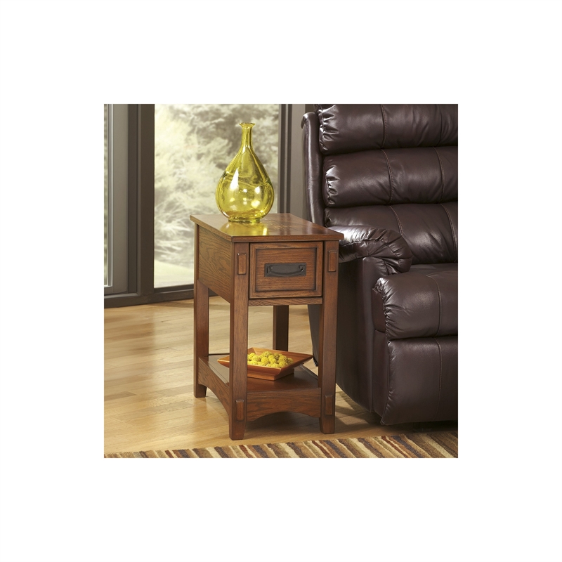 Signature Design by Ashley Furniture Breegin 1 Drawer End Table in Brown