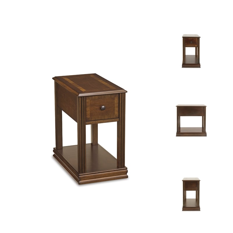Signature Design by Ashley Furniture Breegin 1 Drawer End Table in Cherry