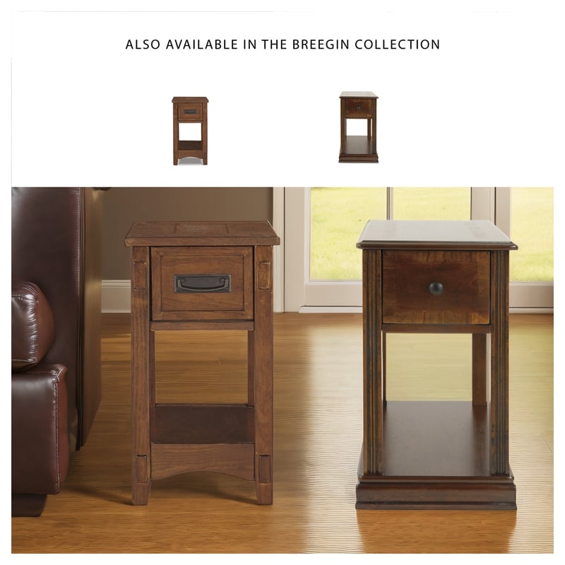 Signature Design by Ashley Furniture Breegin 1 Drawer End Table in Cherry