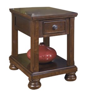 ashley furniture porter 1 drawer end table in rustic brown
