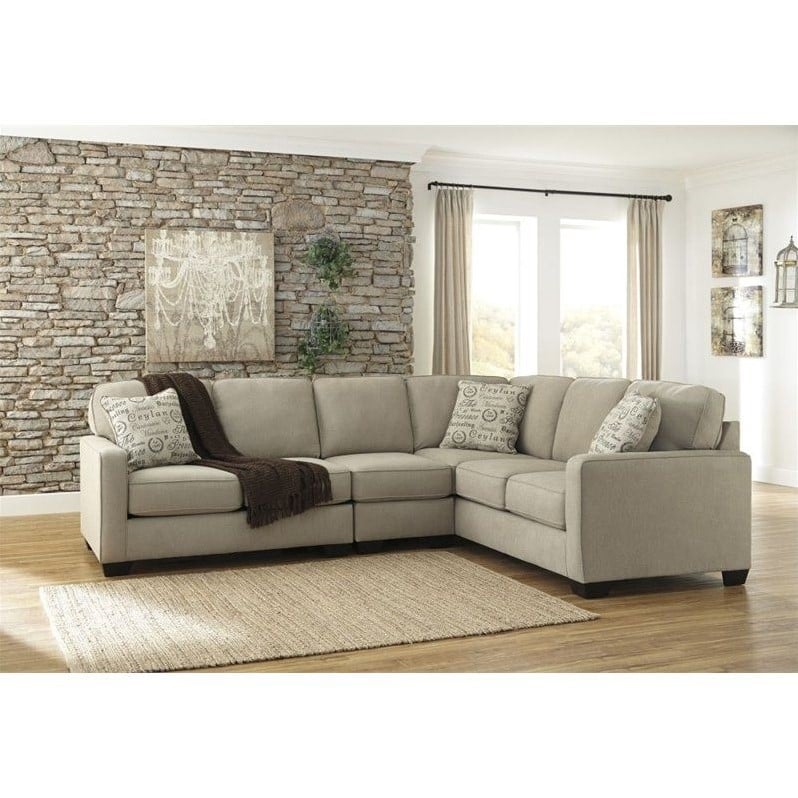 Ashley Furniture Alenya 3 Piece Sectional Sofa in Quartz 