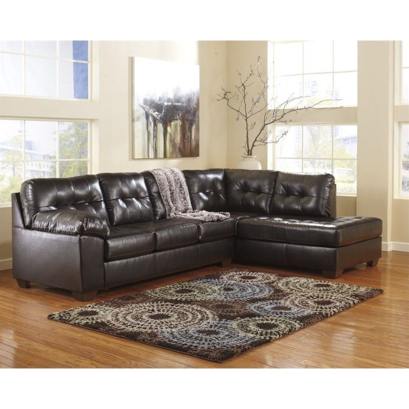 Signature Design By Ashley Alliston 2 Piece Sectional In Chocolate
