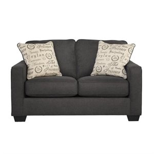 Signature Design by Ashley Furniture Alenya Microfiber Loveseat in Charcoal