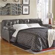 Signature Design by Ashley Alliston Leather Queen Sleeper Sofa in Gray