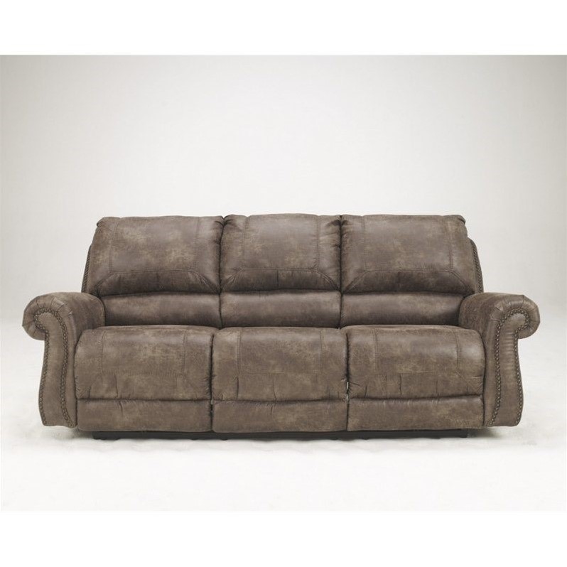 Ashley Furniture Oberson Fabric Reclining Power Sofa in 