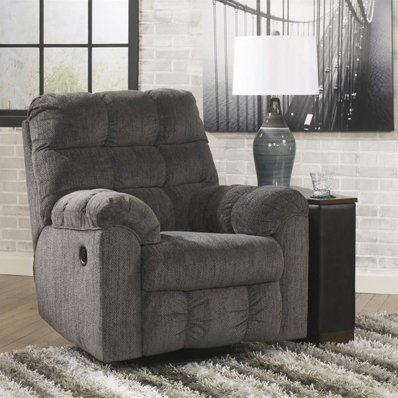 Ashley Furniture Acieona Swivel Rocker Recliner in Slate - 5830028