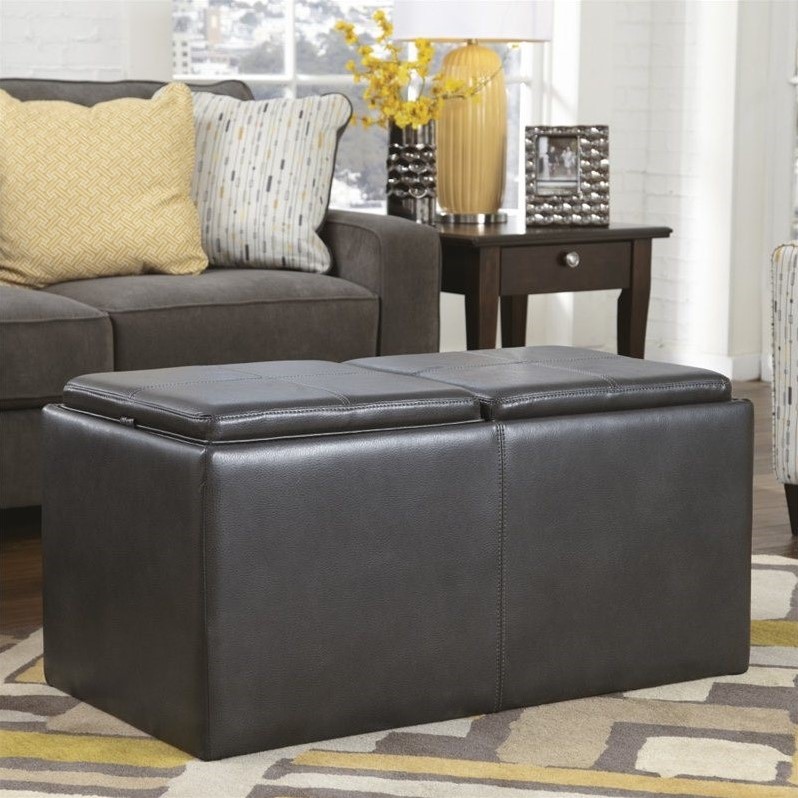 ashley furniture hodan faux leather flip top storage ottoman in ashley furniture hodan faux leather flip top storage ottoman in