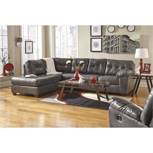 Ashley Alliston 3 Piece Leather Chaise..