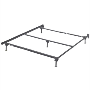 signature design by ashley queen metal bed frame with floor glides in black