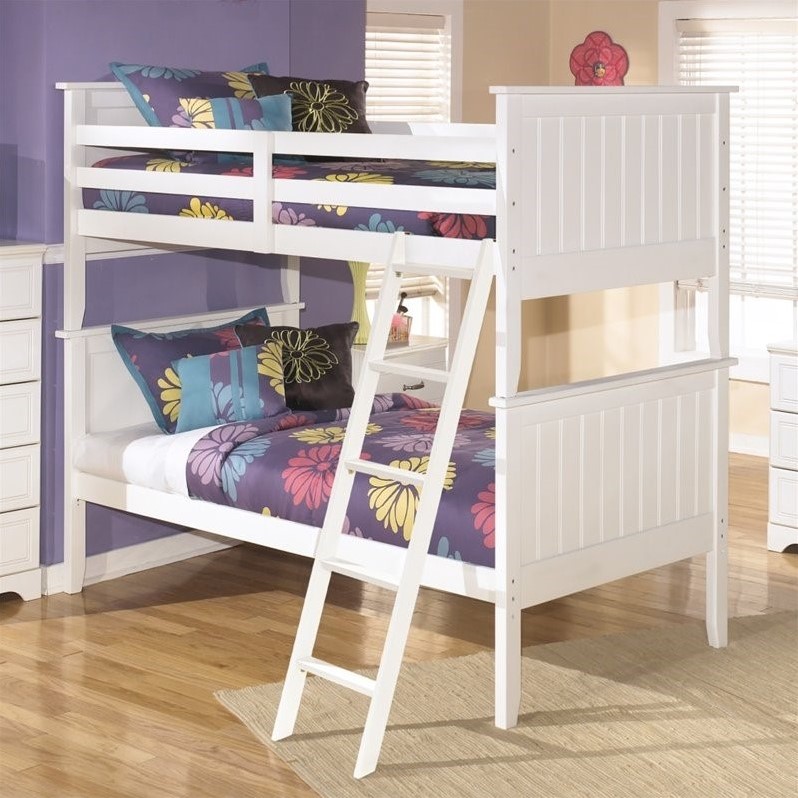Ashley Lulu Wood Twin Bunk Bed in White B10259PRSKIT