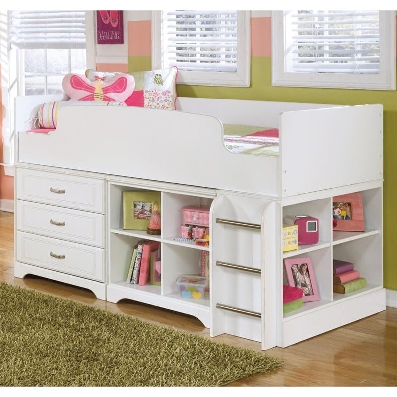 Ashley Furniture Lulu Wood Twin Loft Bed in White - B102-17-68T-KIT