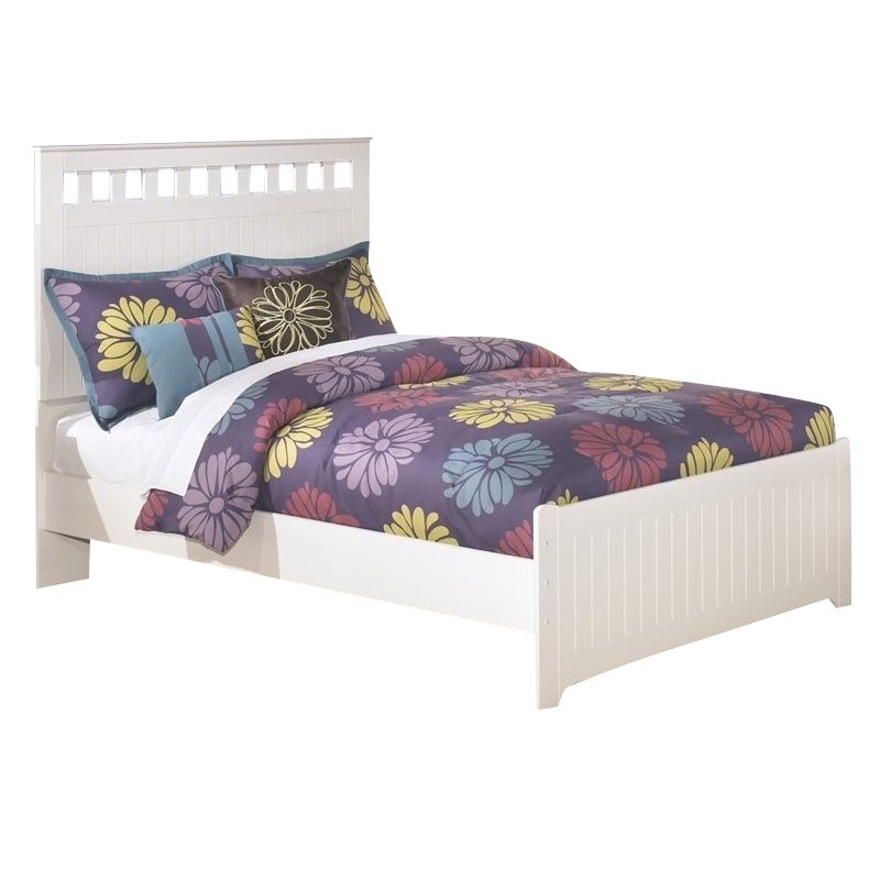 Ashley Furniture Lulu Wood Full Panel Bed in White B102848687KIT