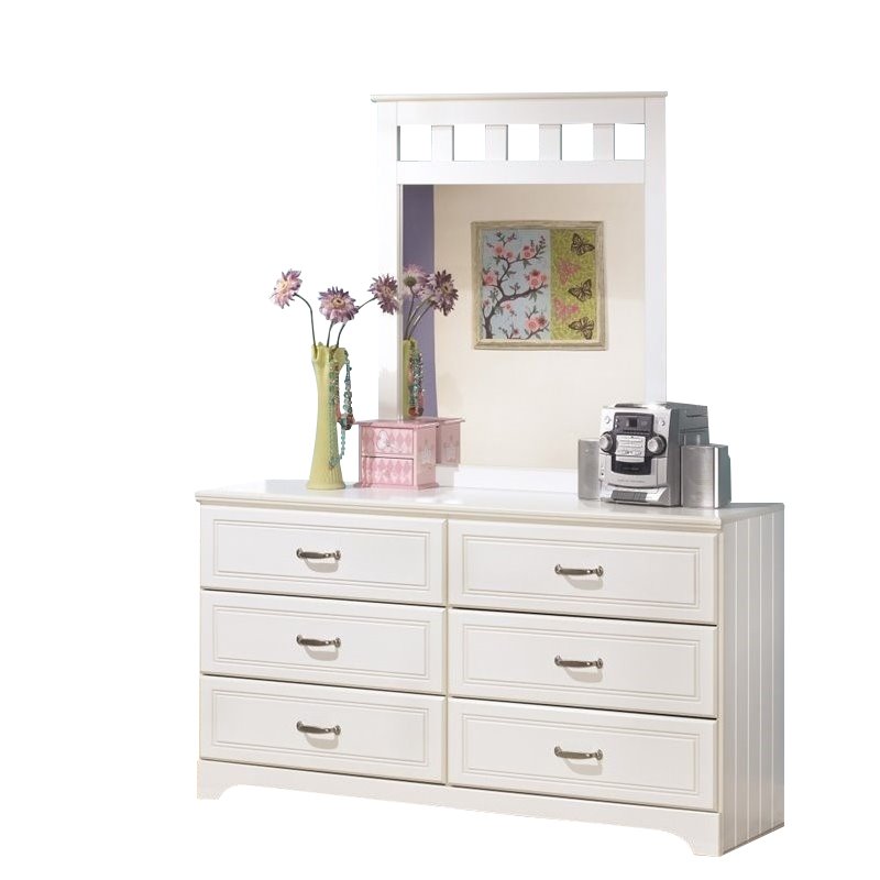 Ashley Furniture Lulu 2 Piece Wood Dresser Set In White B102 21