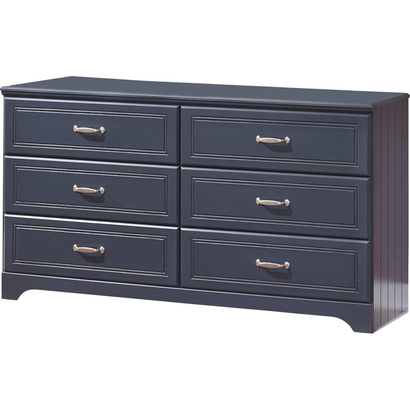 Ashley Leo 6 Drawer Wood Double Dresser in Blue B10321