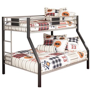 ashley furniture dinsmore metal twin over full bunk bed in black and gray