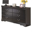 Ashley Furniture Huey Vineyards 6 Drawer Wood Double Dresser in Black