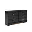 Ashley Furniture Huey Vineyards 6 Drawer Wood Double Dresser in Black