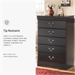 Ashley Furniture Huey Vineyards 5 Drawer Wood Chest in Black