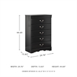 Ashley Furniture Huey Vineyards 5 Drawer Wood Chest in Black