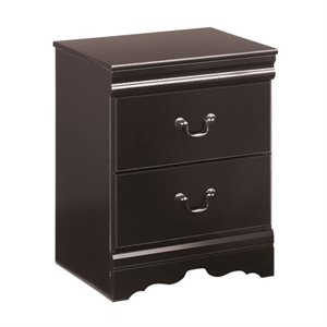 ashley furniture huey vineyards 2 drawer wood nightstand in black
