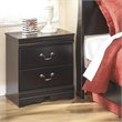 Ashley Furniture Huey Vineyards 2 Drawer Wood Nightstand in Black