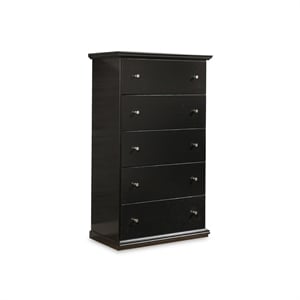 Signature Design by Ashley Maribel 5 Drawer Wood Chest in Black