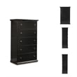 Signature Design by Ashley Maribel 5 Drawer Wood Chest in Black