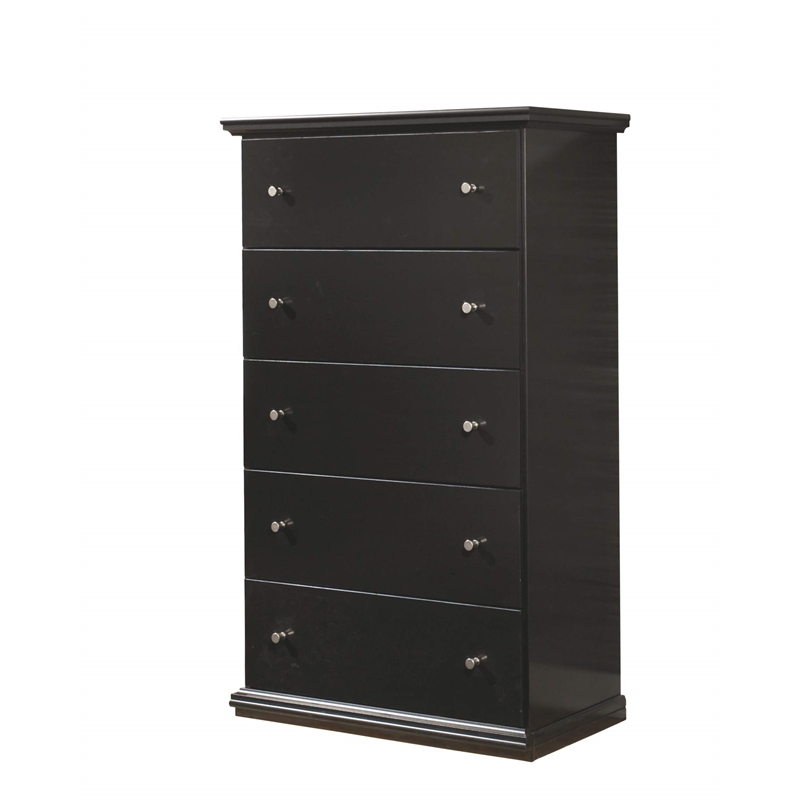 Signature Design by Ashley Maribel 5 Drawer Wood Chest in Black