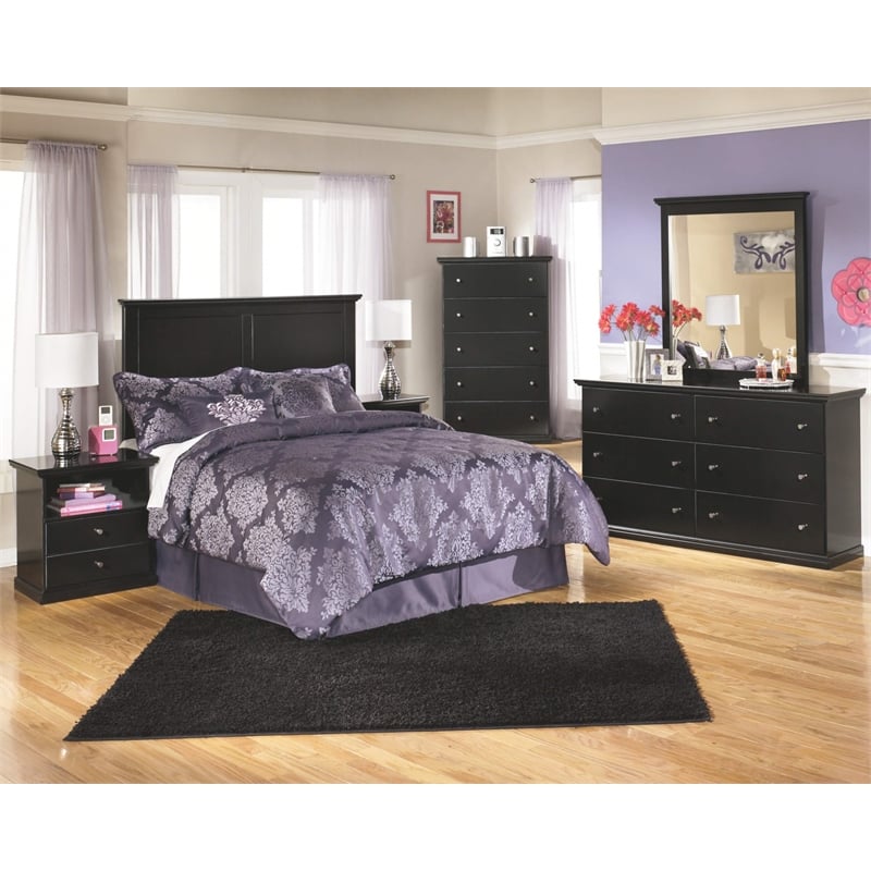 Signature Design by Ashley Maribel 5 Drawer Wood Chest in Black