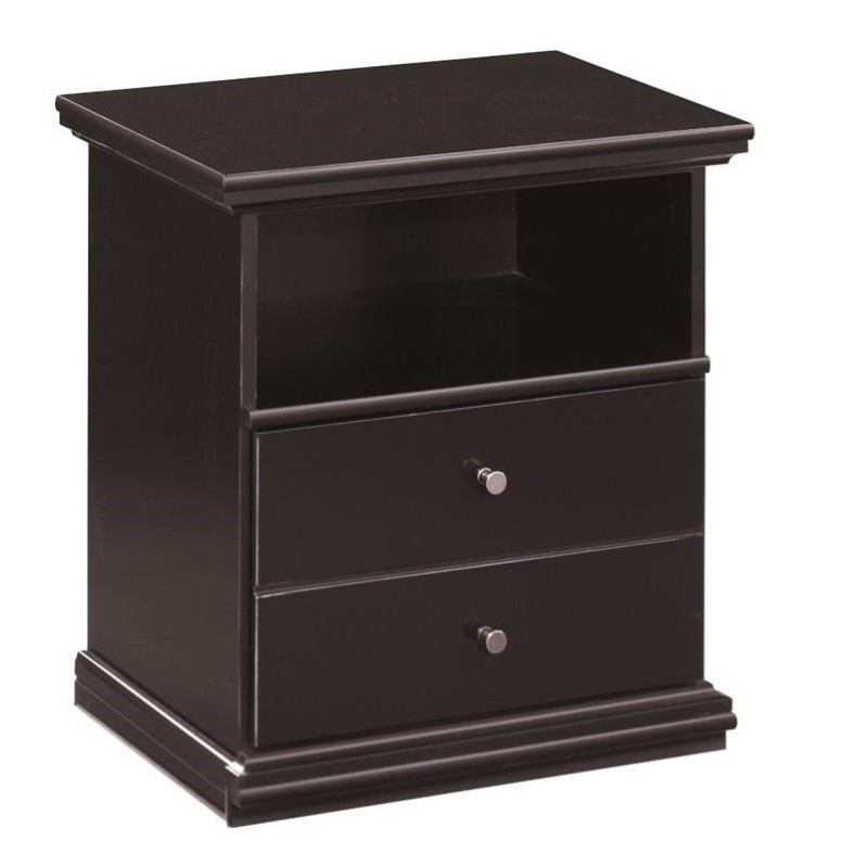 Ashley Furniture Maribel 1 Drawer Wood Nightstand in Black