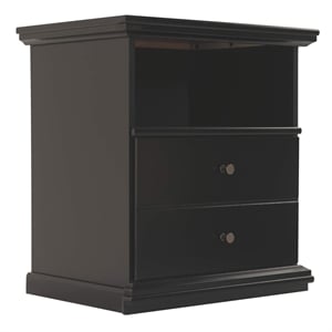 Signature Design by Ashley Maribel 1 Drawer Wood Nightstand in Black