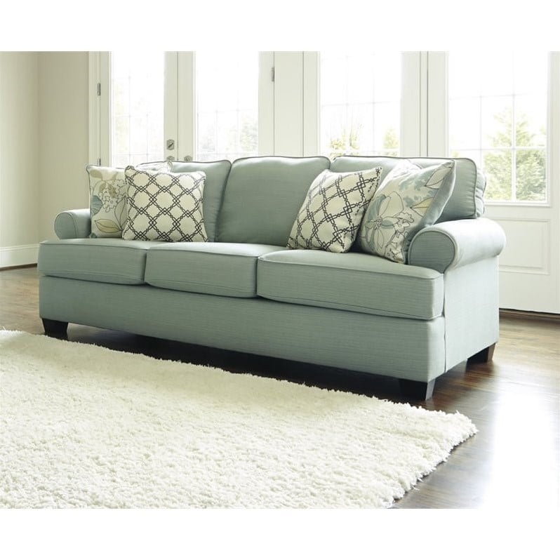 Ashley Daystar Fabric Queen Size Sleeper Sofa in Seafoam - 2820039