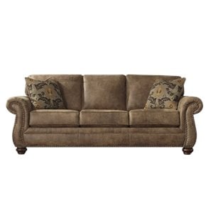 signature design by ashley larkinhurst faux leather sofa in earth