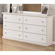 Ashley Furniture Bostwick Shoals 6 Drawer Wood Double Dresser in White