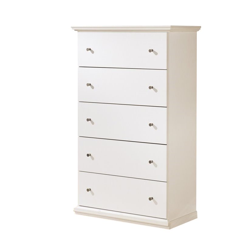 Ashley Furniture Bostwick Shoals 5 Drawer Wood Chest in White