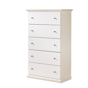ashley furniture bostwick shoals 5 drawer wood chest in white