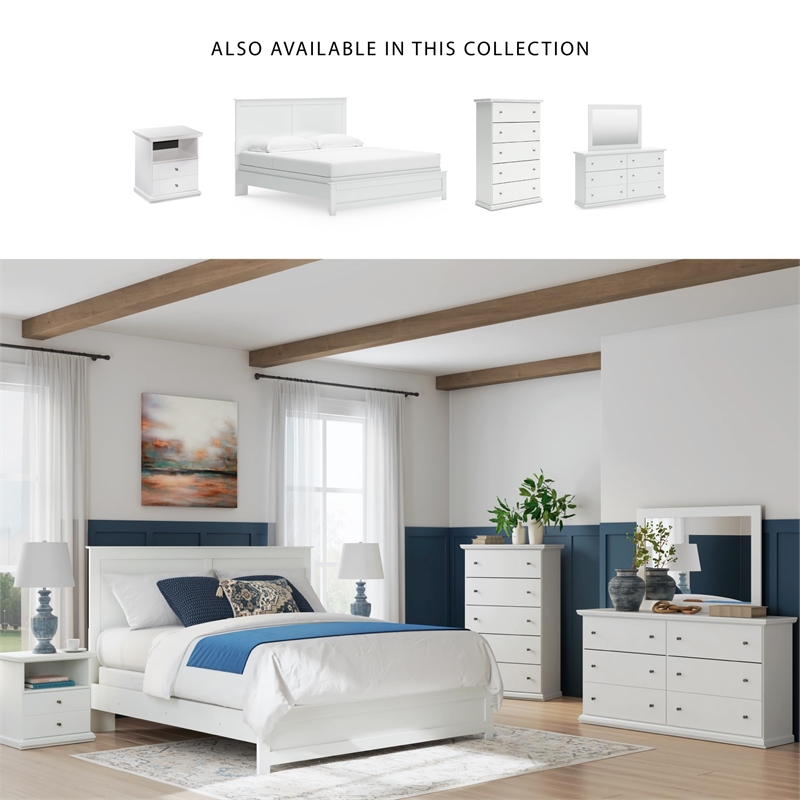 Signature Design by Ashley Bostwick Shoals 5 Drawer Wood Chest in White