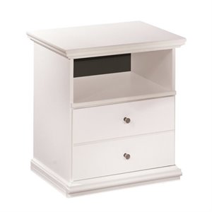 ashley furniture bostwick shoals 1 drawer wood nightstand in white