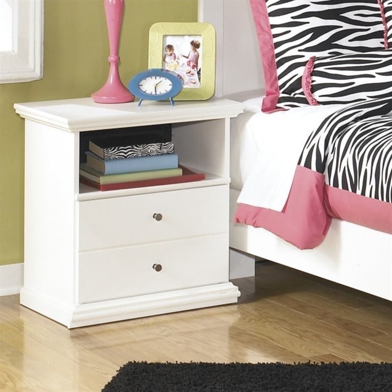 Ashley Furniture Bostwick Shoals 1 Drawer Wood Nightstand In White B139 91