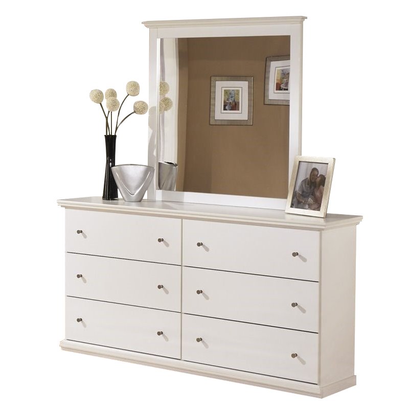 Ashley Furniture Bostwick Shoals 2 Piece Wood Dresser Set In White