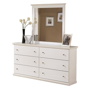ashley furniture bostwick shoals 2 piece wood dresser set in white