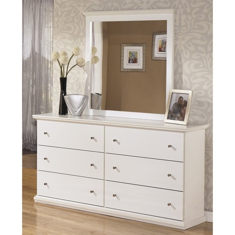 Ashley Furniture Bostwick Shoals 2 Piece Wood Dresser Set In White
