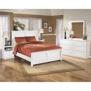 ashley bostwick shoals wood queen panel bedroom set in white