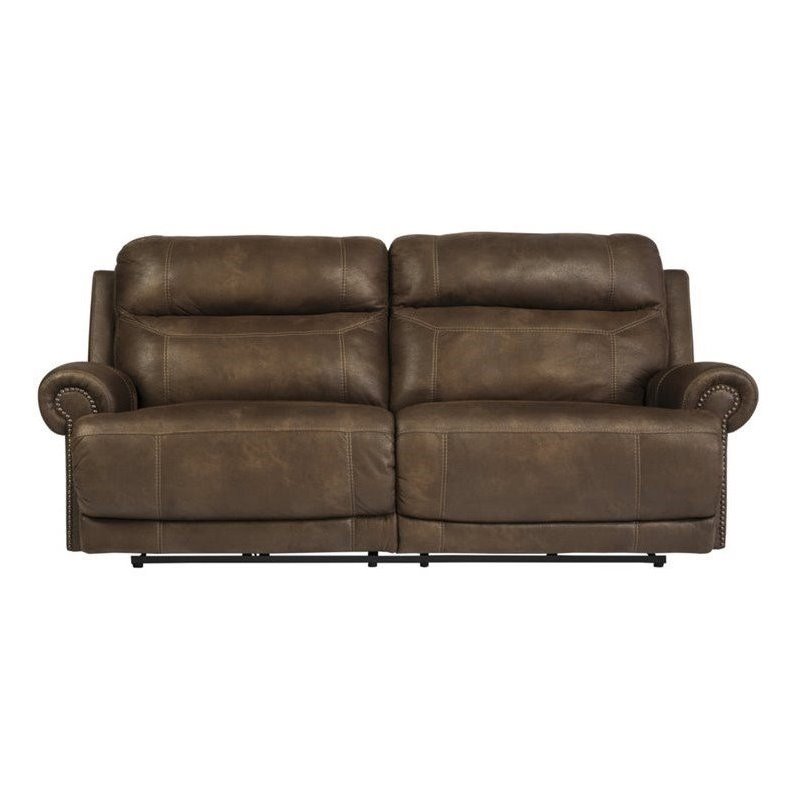 2 Seat Faux Leather Reclining Sofa, Ashley Faux Leather Sleeper Sofa