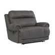 Signature Design by Ashley Austere Faux Leather Zero Wall Recliner in Gray