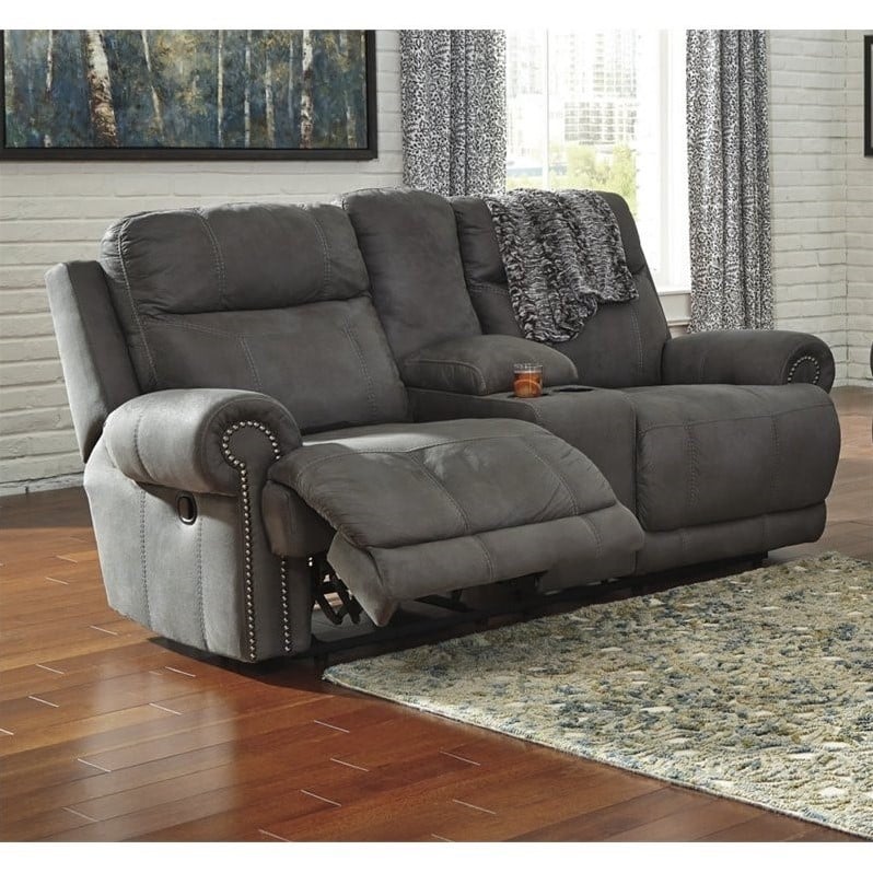 Ashley Furniture Austere Reclining Console Loveseat in