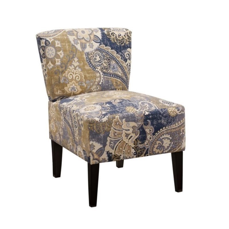 Ashley Ravity Fabric Accent Chair in Paisley Denim - 4630460