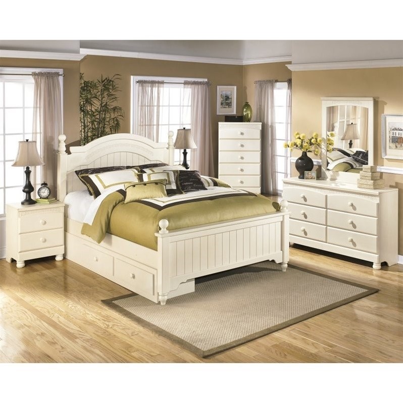 Ashley Cottage Retreat 6 Piece Wood Drawer Bedroom Set in Cream - B213 ...