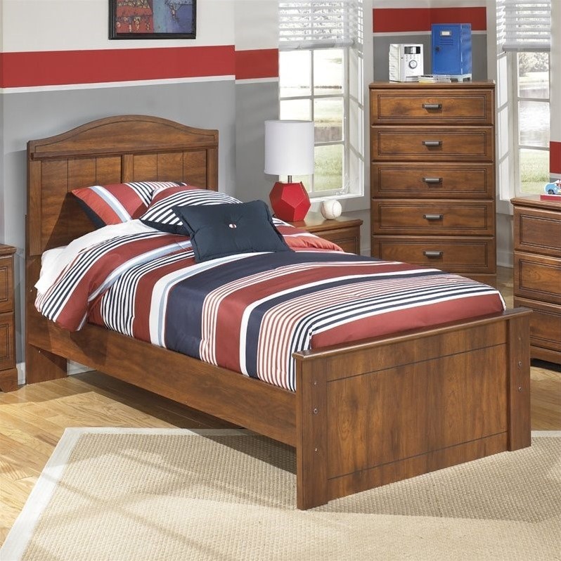 Ashley Barchan Wood Twin Panel Bed In Brown B228 52 53 82 Kit Ashley Barchan Wood Twin Panel Bed In Brown