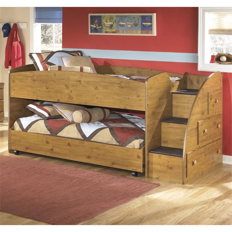 Ashley Stages 3 Drawer Wood Twin Right Lower and Upper Loft Bed - B233 ...